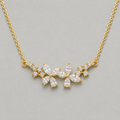 Sparkling Floral Silver Pendant Necklace - GOLD