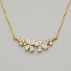 Sparkling Floral Silver Pendant Necklace - GOLD