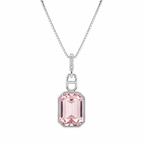 Minimalist Silver Emerald-Cut Pendant