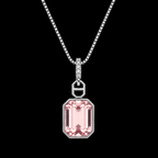 Minimalist Silver Emerald-Cut Pendant