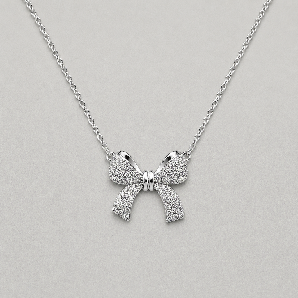 Sophisticated Pavé Ribbon Pendant