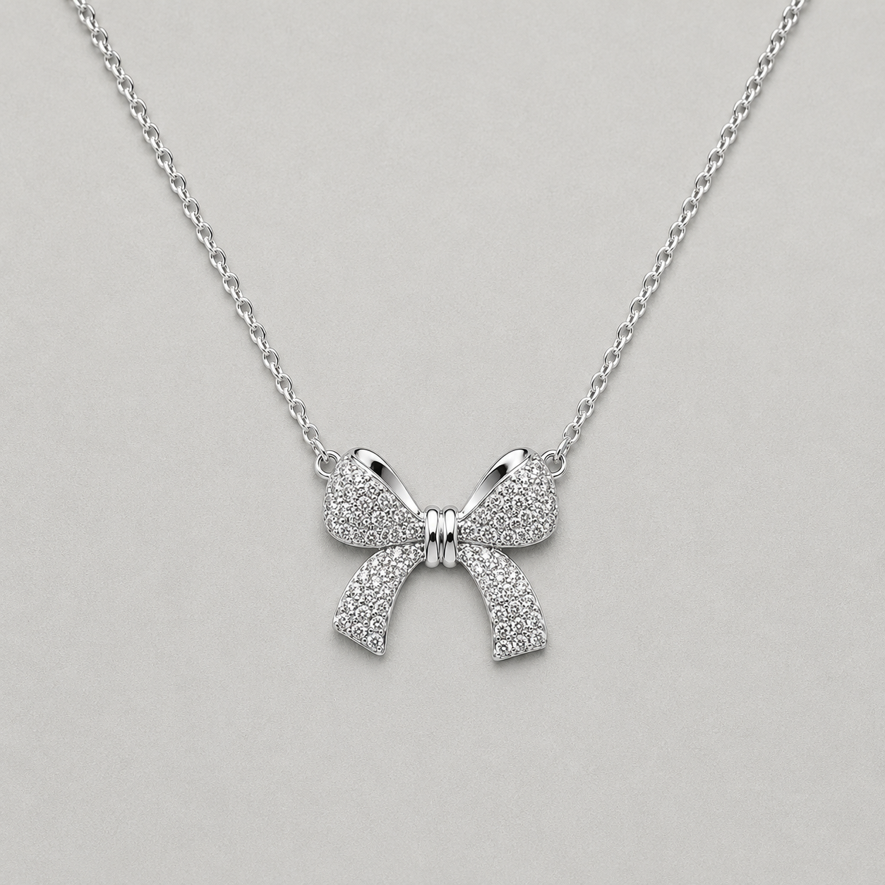 Sophisticated Pavé Ribbon Pendant