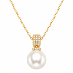 Sparkling Floral Silver Pendant Necklace - Gold