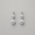 Sterling Silver Triple-Stone Drops