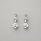 Sterling Silver Triple-Stone Drops