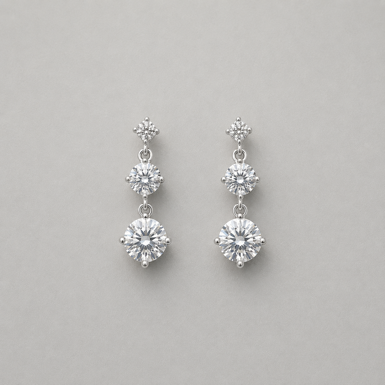 Sterling Silver Triple-Stone Drops