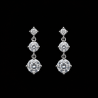 Sterling Silver Triple-Stone Drops