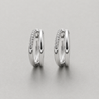 Sterling Silver Double-Row Huggies earings