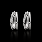 Sterling Silver Double-Row Huggies earings