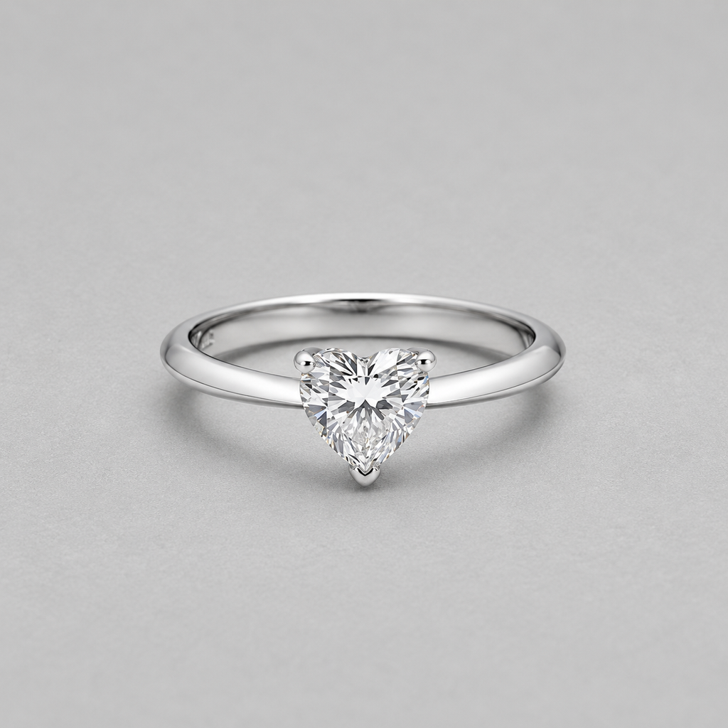 Sterling Silver Heart Solitaire Ring