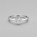 Sterling Silver Heart Solitaire Ring