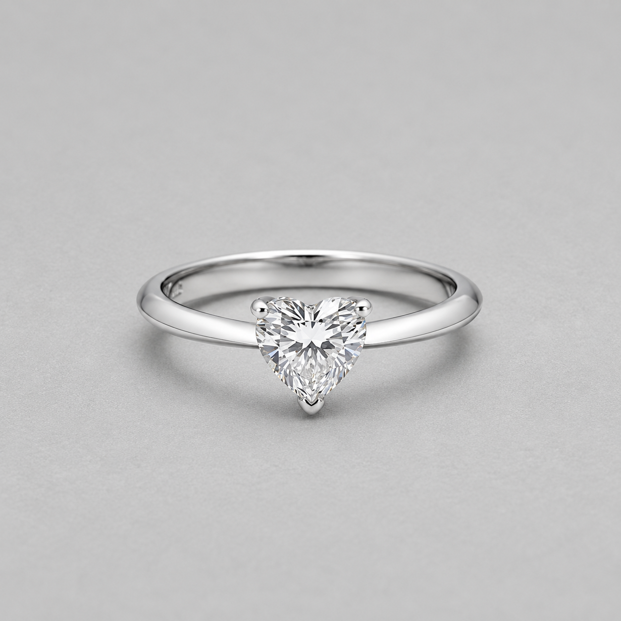 Sterling Silver Heart Solitaire Ring