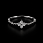 Sterling Silver Starburst Chain Ring