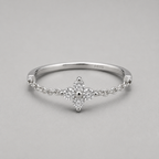 Sterling Silver Starburst Chain Ring