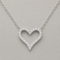 Sterling Silver Open Heart Necklace