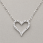 Sterling Silver Open Heart Necklace