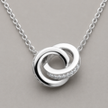 Sterling Silver Double Circle Pendant - Silver