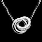 Sterling Silver Double Circle Pendant - Silver