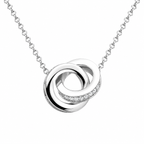 Sterling Silver Double Circle Pendant - Silver
