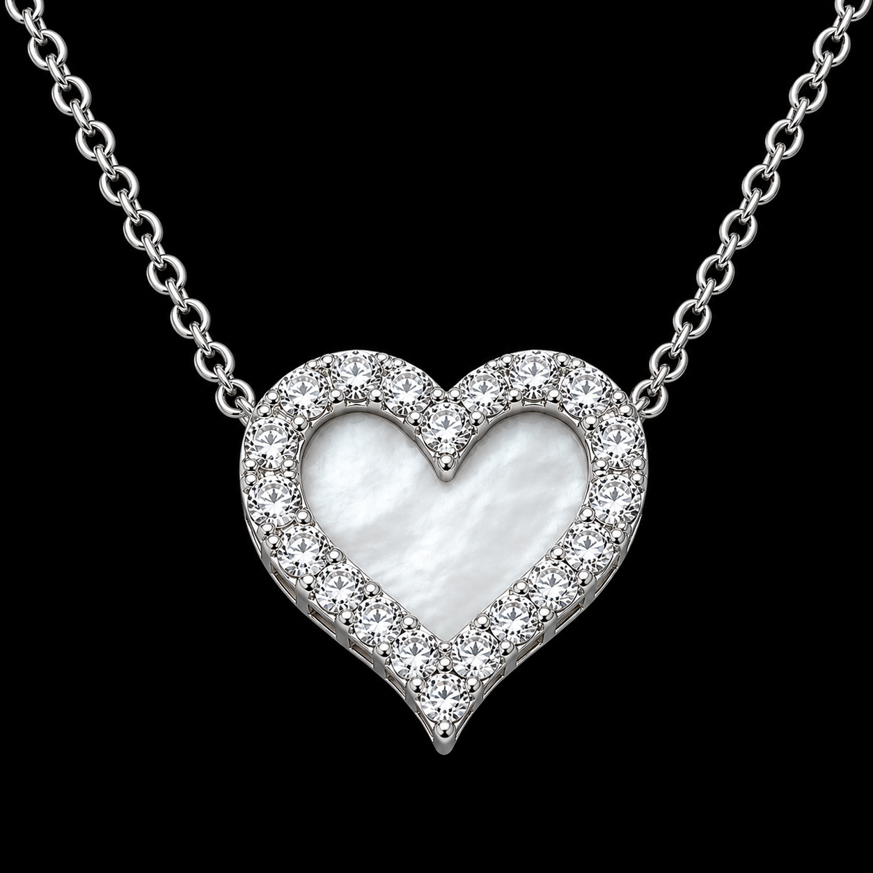 Romantic Heart Halo Inlay Necklace