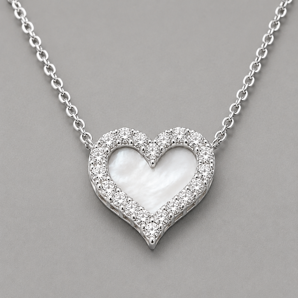 Romantic Heart Halo Inlay Necklace