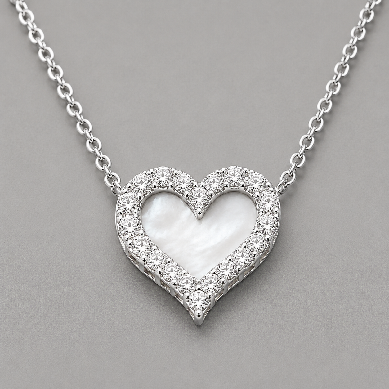 Romantic Heart Halo Inlay Necklace