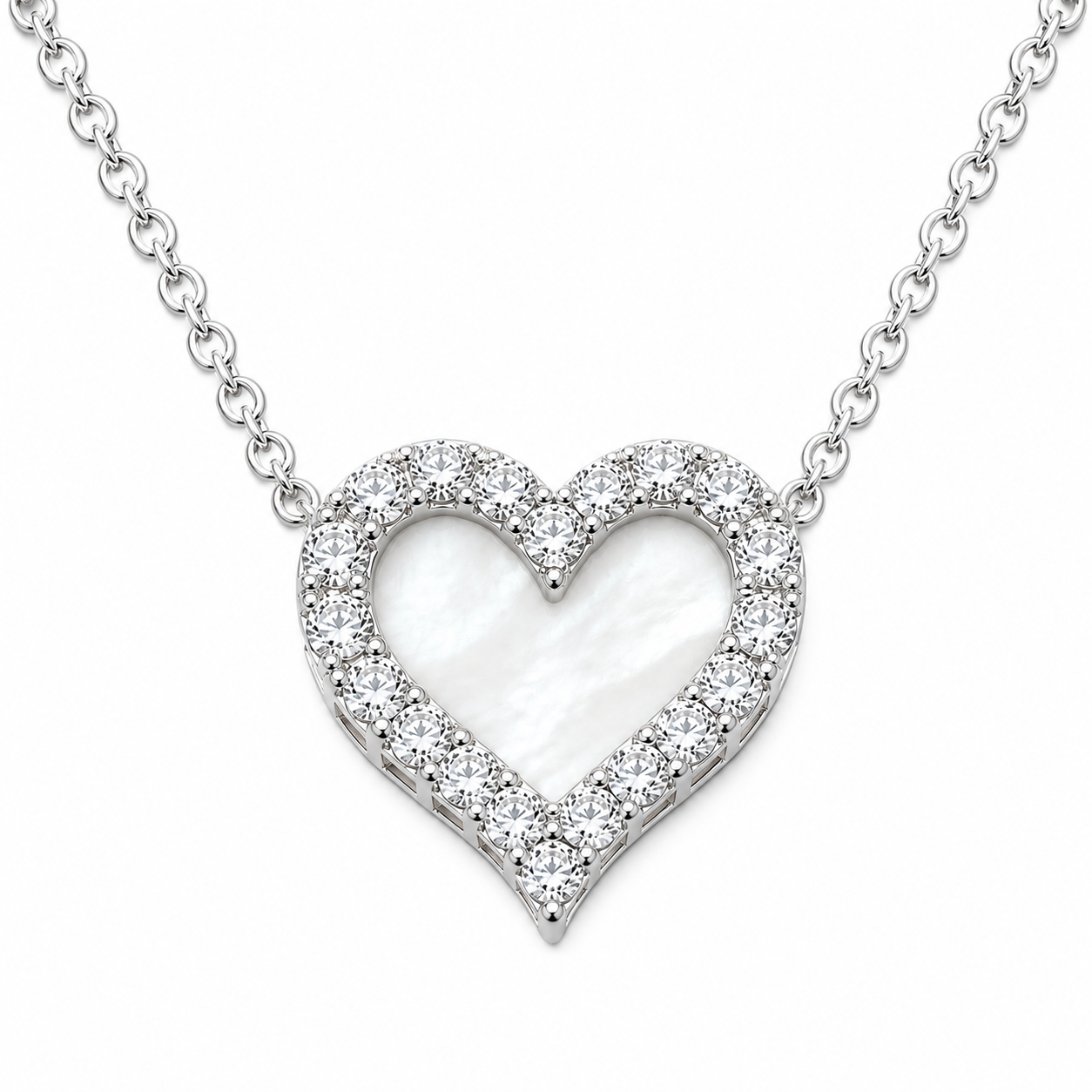 Romantic Heart Halo Inlay Necklace