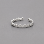 Minimalist Adjustable Alloy CZ Ring - Silver
