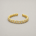 Minimalist Adjustable Alloy CZ Ring - Gold