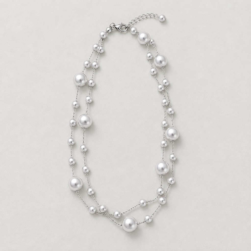 Sleek Silver -Toned Station Necklace