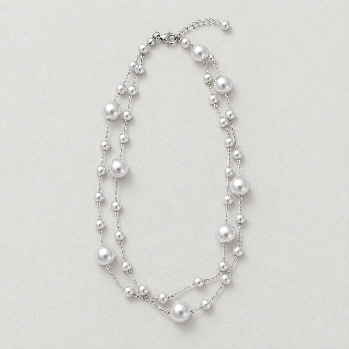 Sleek Silver -Toned Station Necklace