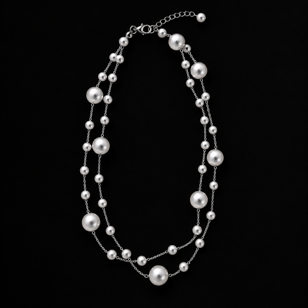 Sleek Silver -Toned Station Necklace