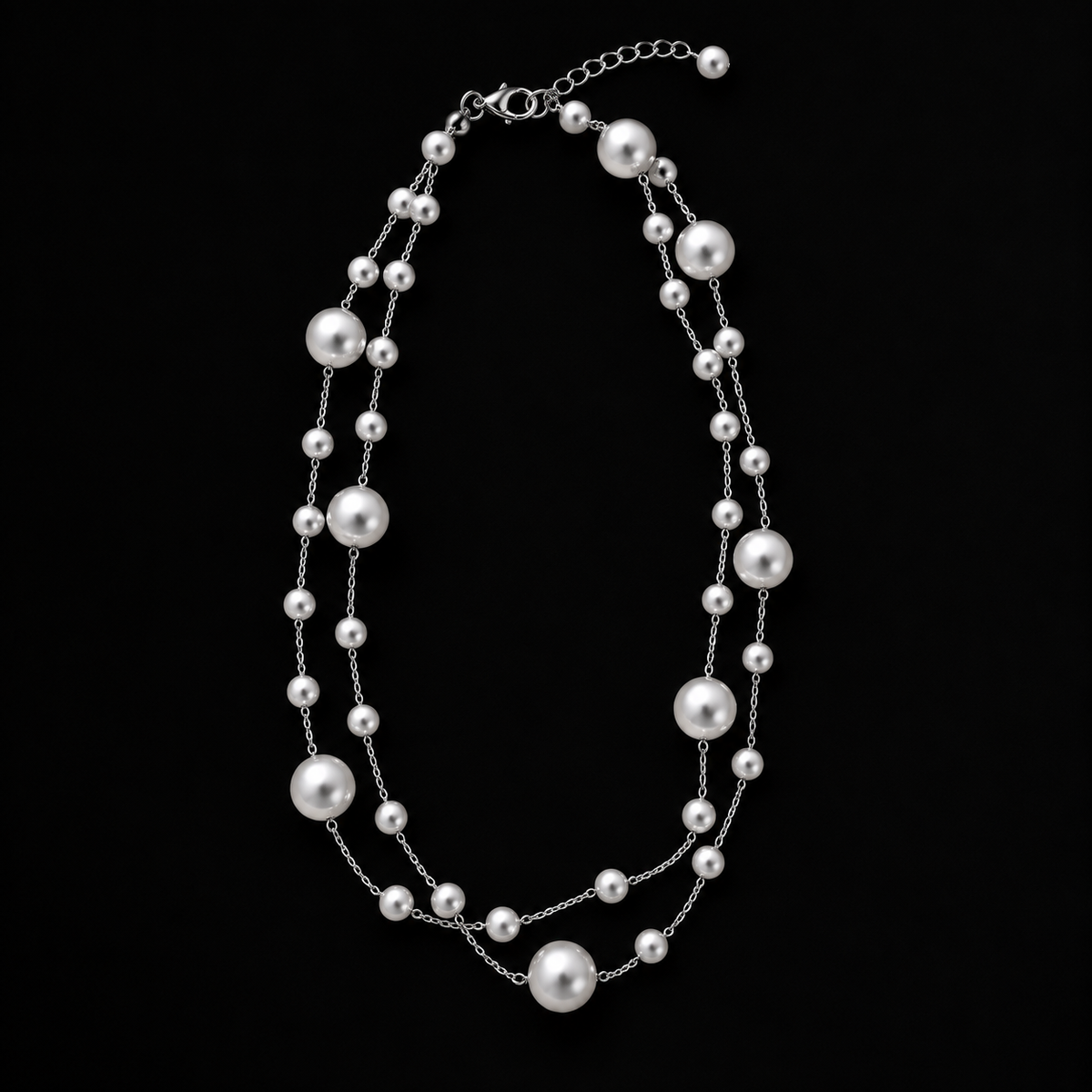 Sleek Silver -Toned Station Necklace