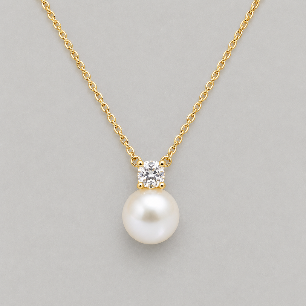 Lattice Pearl Necklace - Gold
