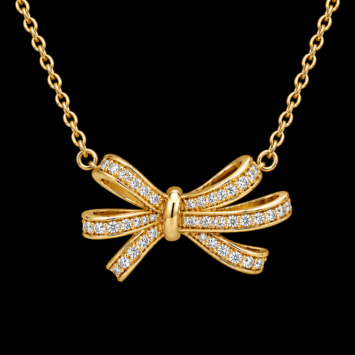 Multi-Loop Bow Necklace - Gold