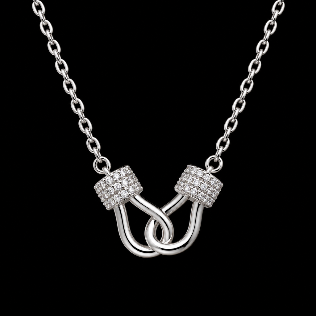 Gold-Plated Horsebit Hook Necklace