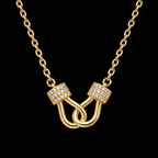 Gold-Plated Horsebit Hook Necklace - Gold