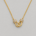 Gold-Plated Horsebit Hook Necklace - Gold