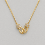 Gold-Plated Horsebit Hook Necklace - Gold