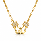 Gold-Plated Horsebit Hook Necklace - Gold