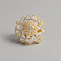 Shimmering Pear-Cut Sunflower Ring - Gold