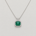 Emerald-Cut Crystal Green Pendant