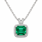 Emerald-Cut Crystal Green Pendant