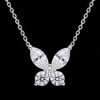 Radiant Silver-Toned Butterfly Necklace