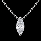 S925 Silver Marquise Moissanite Solitaire Necklace