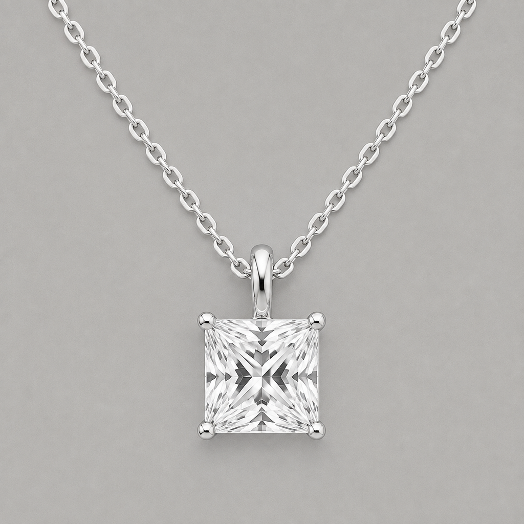 Elegant 925 Silver Moissanite Solitaire Pendant