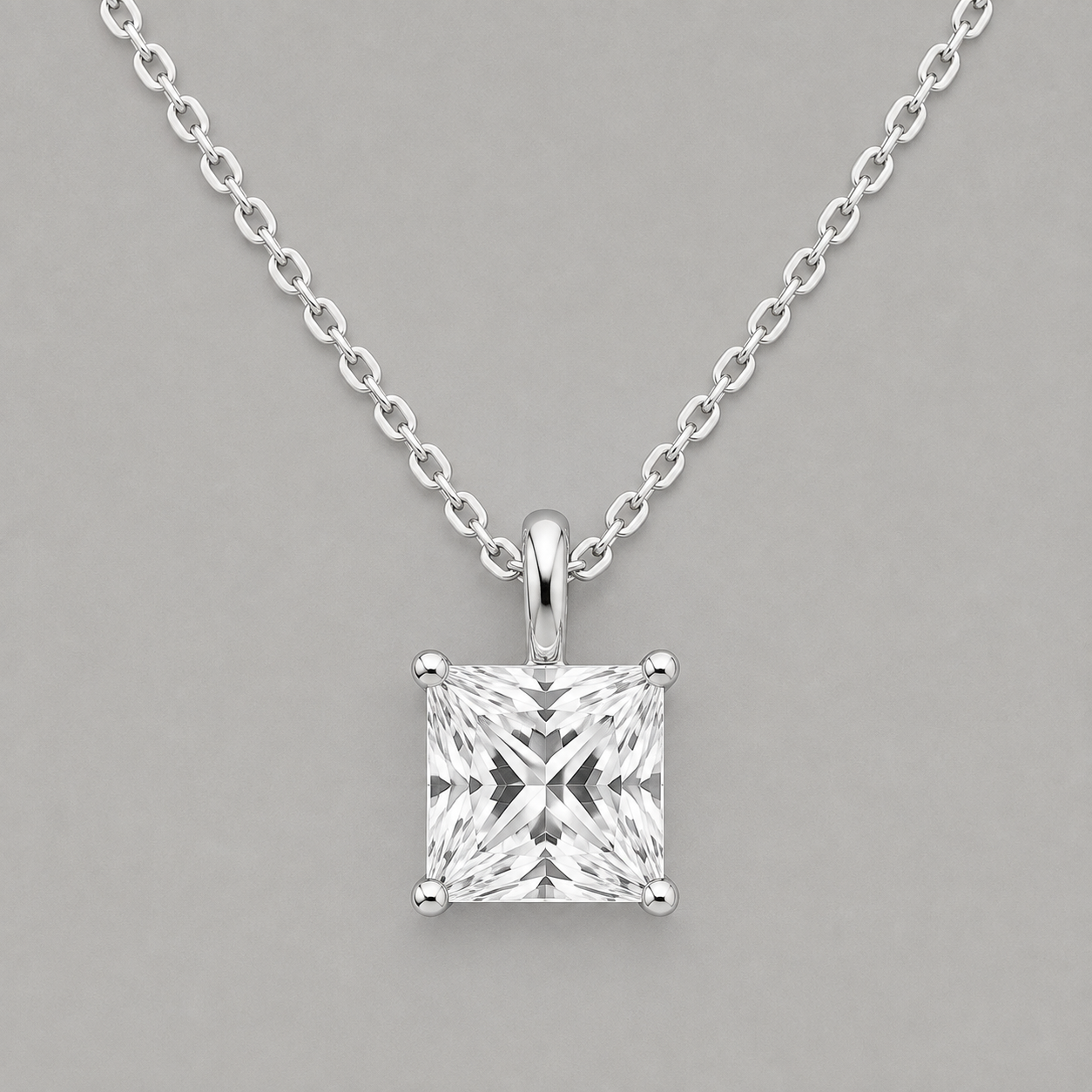 Elegant 925 Silver Moissanite Solitaire Pendant