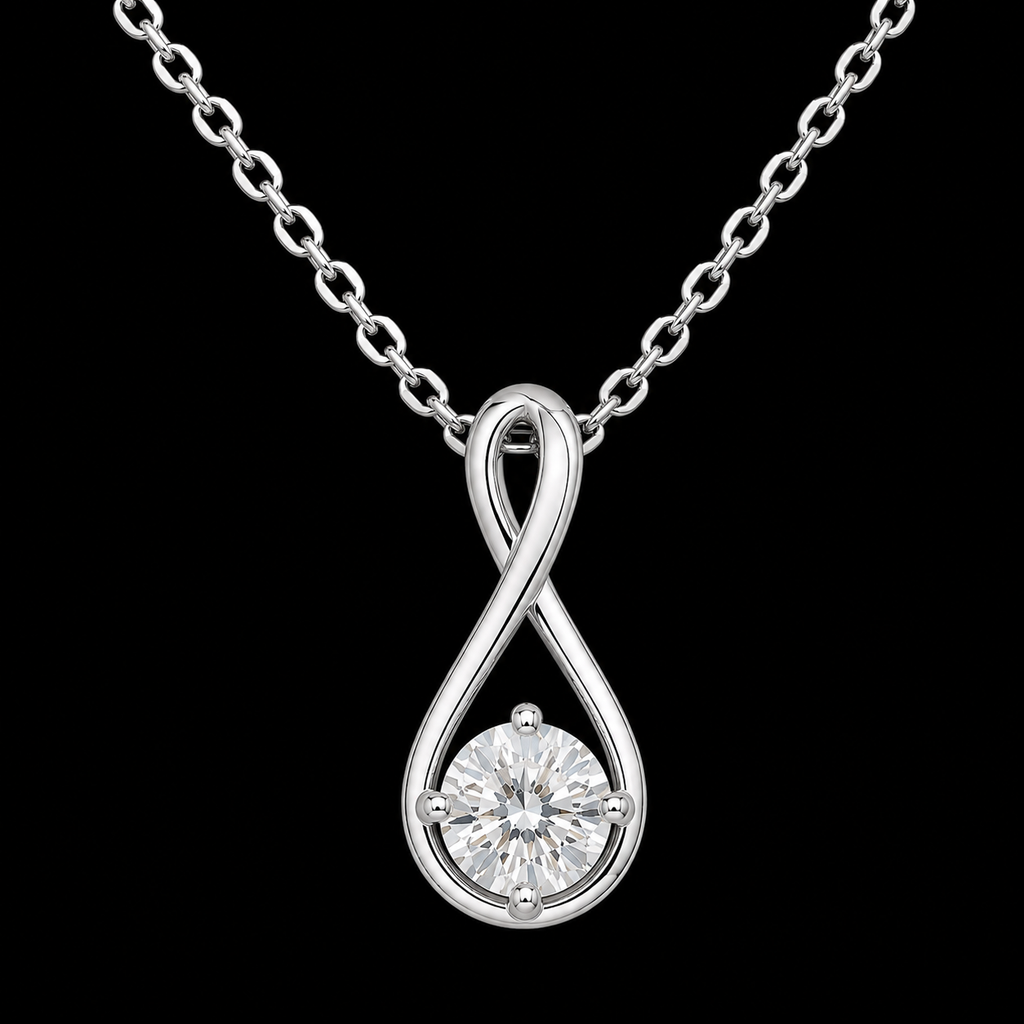 925 Infinity Loop Silver-Tone Necklace