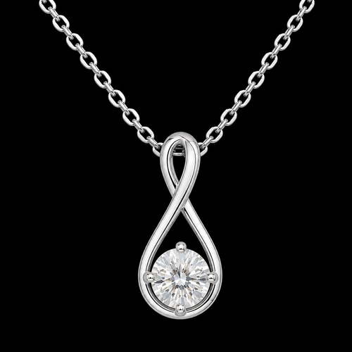 925 Infinity Loop Silver-Tone Necklace