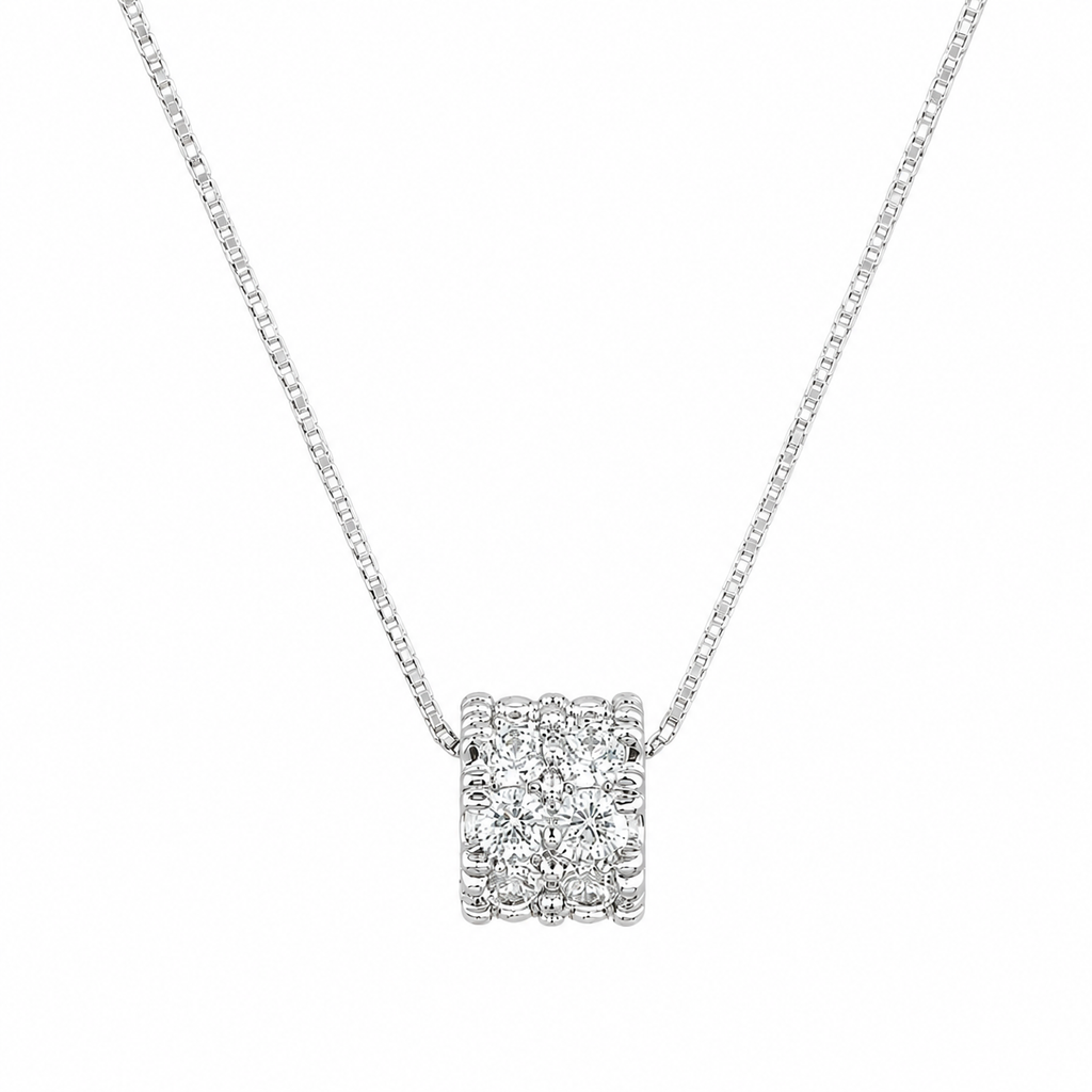 Radiant S925 Silver Cylinder Necklace